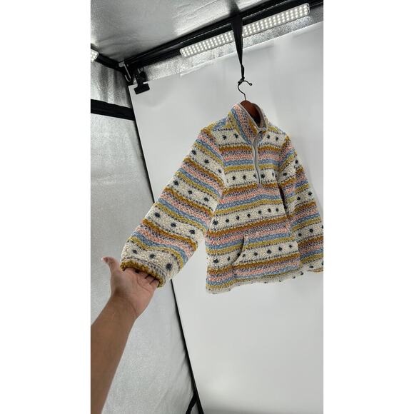 Style & Co Women's Quarter-Zip Printed Fleece Sweater southwestern western cabin - Picture 6 of 7